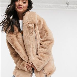 ASOS Design oversized biker jacket.